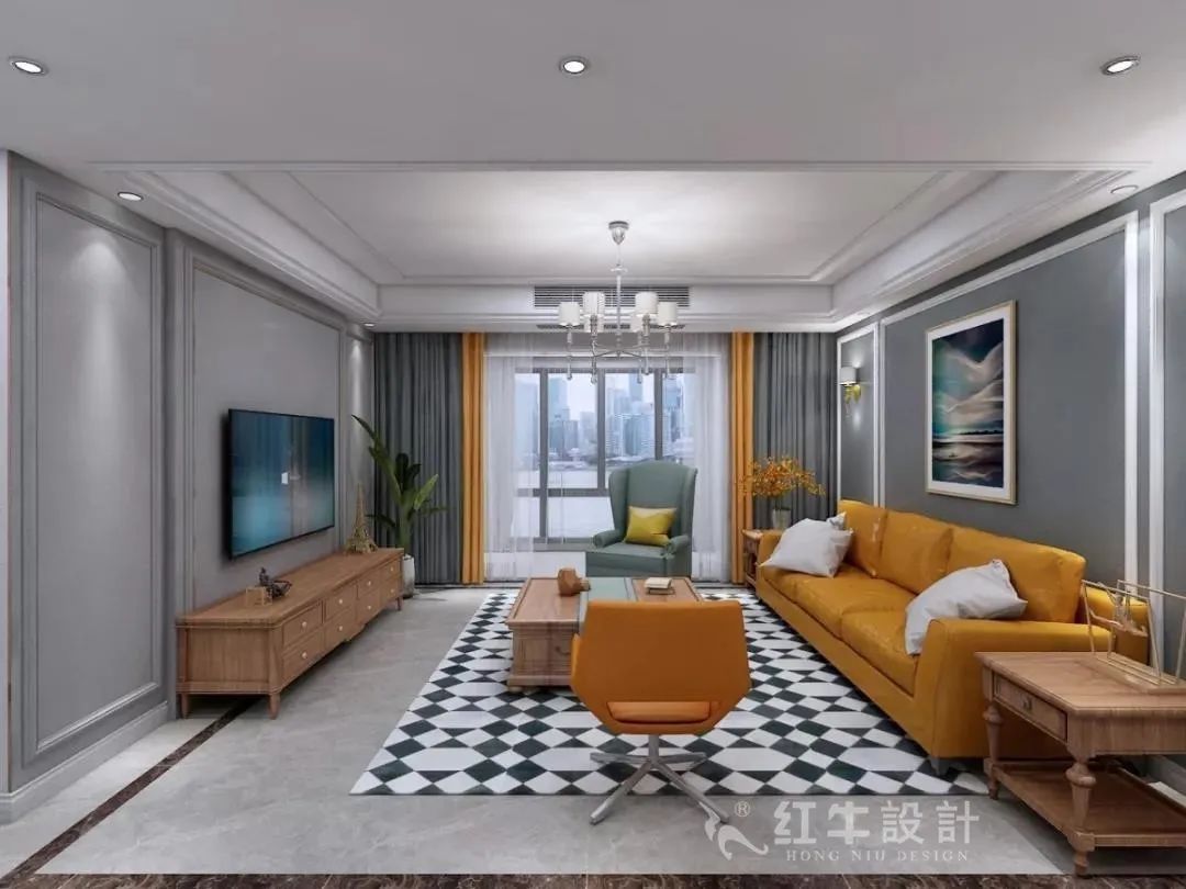 129㎡--保利国际社区户型解析03效果图欣赏_客厅